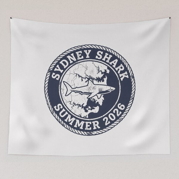 Item preview, Sydney Shark Summer 2026 with Great White Shark and Distressed Nautical Emblem designed and sold by SplashTastic.