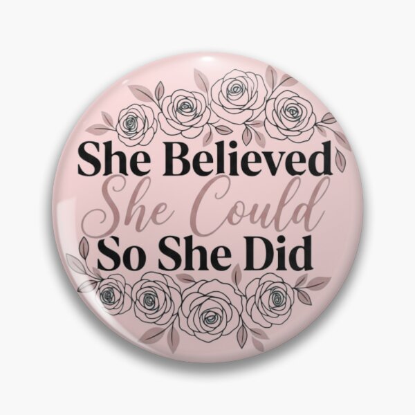 Artikelvorschau, Inspirational Quote T-Shirt for Women | She Believed She Could So She Did | Floral Rose Motivational Tee entworfen und verkauft von Aryanshop12.