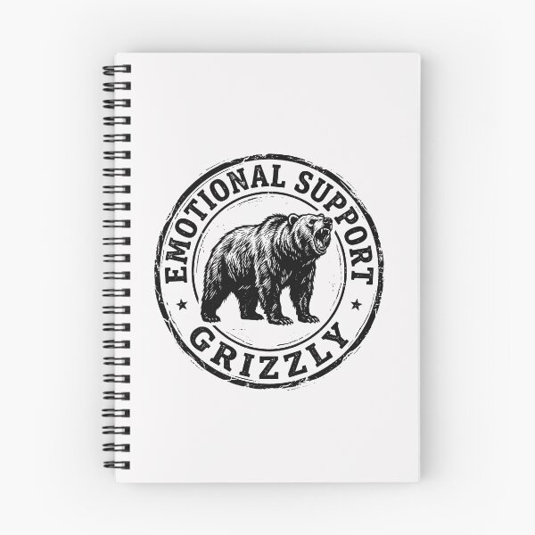 Item preview, Emotional Support Grizzly with Roaring Bear Vintage Seal and Funny Wildlife Vibe designed and sold by SplashTastic.
