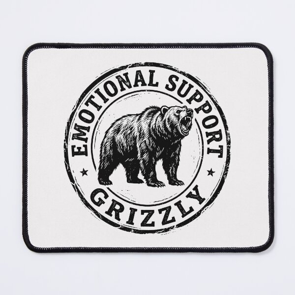 Item preview, Emotional Support Grizzly with Roaring Bear Vintage Seal and Funny Wildlife Vibe designed and sold by SplashTastic.