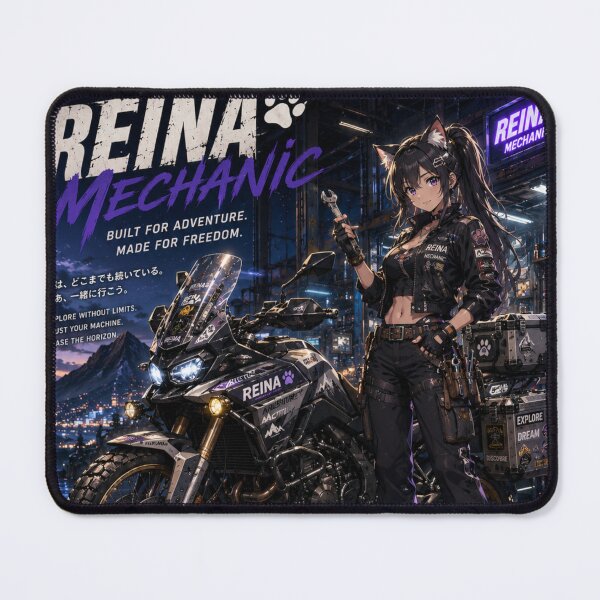 Item preview, REINA MECHANIC - Built for Adventure | Anime Motorcycle Mechanic Girl designed and sold by RinaWorksJP.