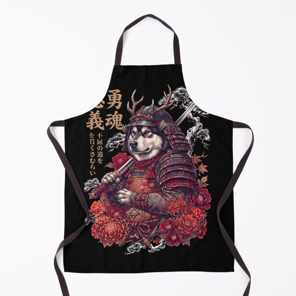 Item preview, Japanese Alaskan Malamute Art Samurai Aesthetic Dog Owner designed and sold by DoodleTortle.