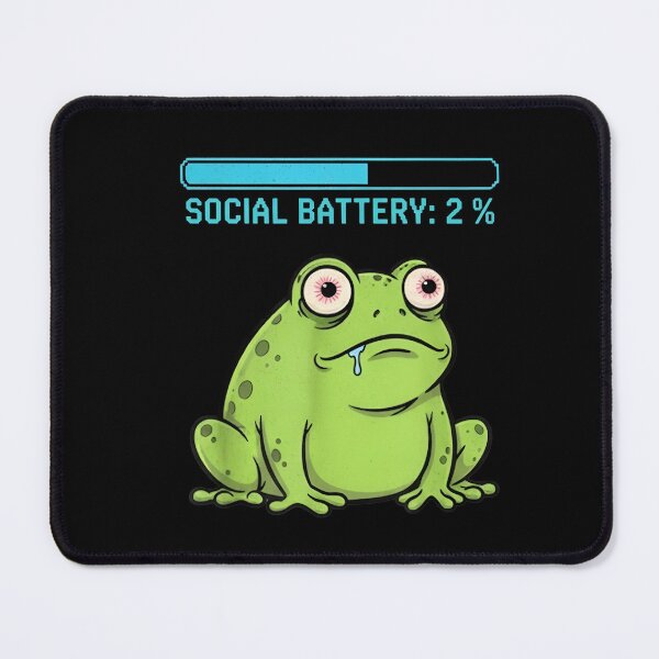 Item preview, Social Battery 2% Frog Shirt – Funny Introvert Frog Meme Graphic T-shirt designed and sold by ZyxDes.