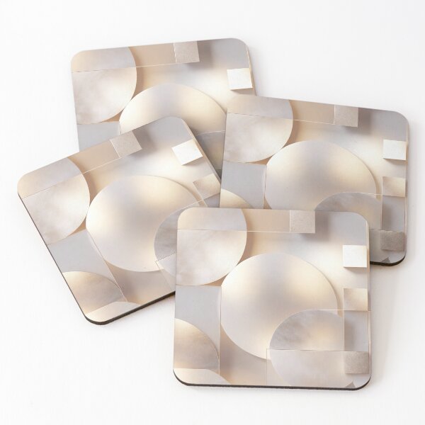 Item preview, Warm Beige Pearlescent Circular Abstract designed and sold by IntelliMindDesigns.