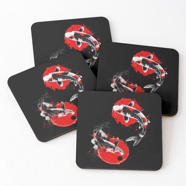 Item preview, Koi Fish Yin Yang | Japanese-Inspired Art Design | Red | Love Power Courage Graphic designed and sold by Made by Tamar.