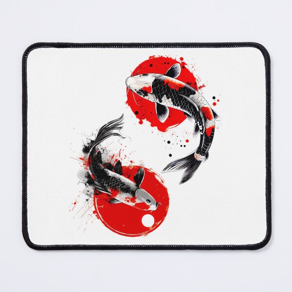 Item preview, Koi Fish Yin Yang | Japanese-Inspired Art Design | Red | Love Power Courage Graphic designed and sold by Made by Tamar.