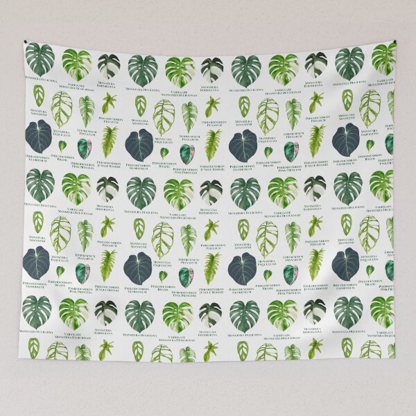 Item preview, Tropical Leaf Collection – Monstera & Philodendron Watercolor Botanical Chart designed and sold by Miho9999.