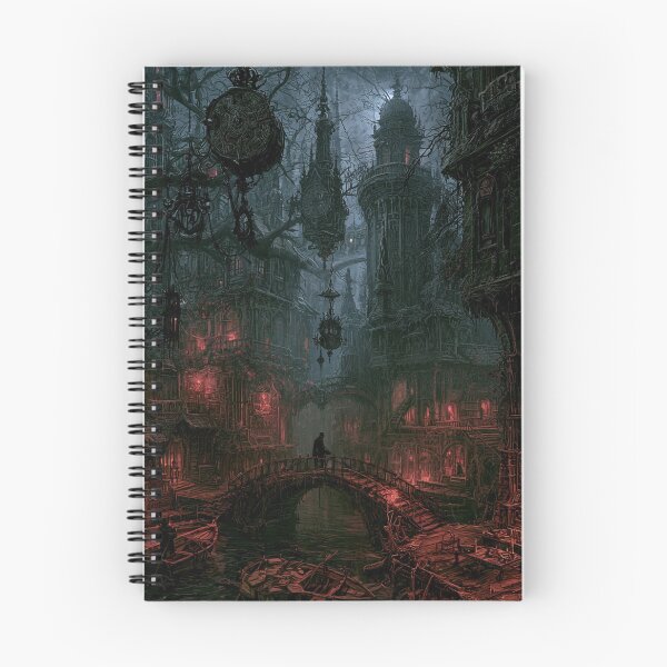Item preview, Velmoor: The Bridge Watch | Dark Fantasy Gothic Canal Bridge Art Print designed and sold by Opetis.
