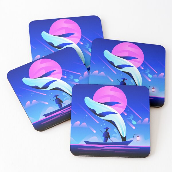 Item preview, Sailor with a boat under night sky illustration designed and sold by Art-spree.