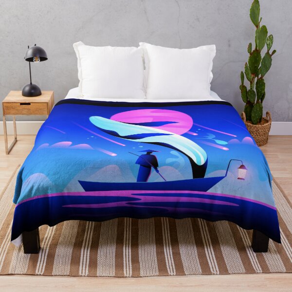 Item preview, Sailor with a boat under night sky illustration designed and sold by Art-spree.