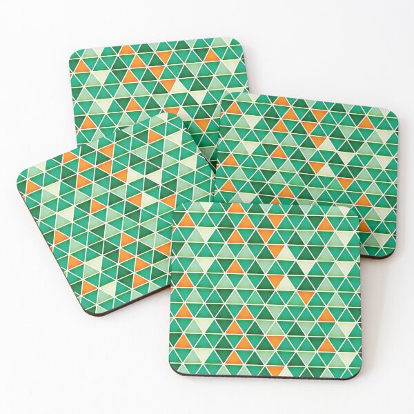 Item preview, Seamless Green and Orange Triangle Pattern – Modern Geometric Mosaic Design designed and sold by Caterina@.