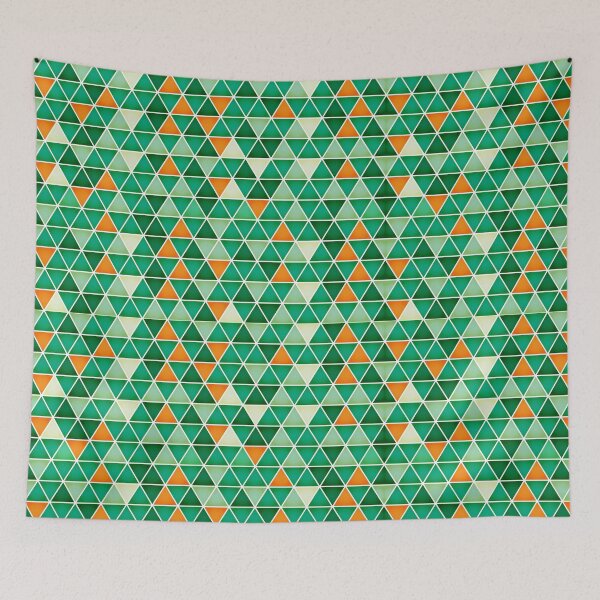Item preview, Seamless Green and Orange Triangle Pattern – Modern Geometric Mosaic Design designed and sold by Caterina@.