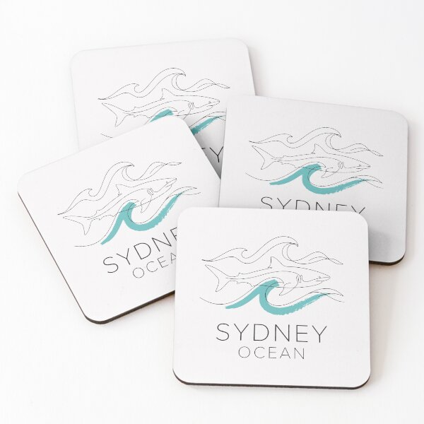 Item preview, Sydney Ocean Minimalist Shark Continuous Line Art with Teal Wave Accent designed and sold by SplashTastic.