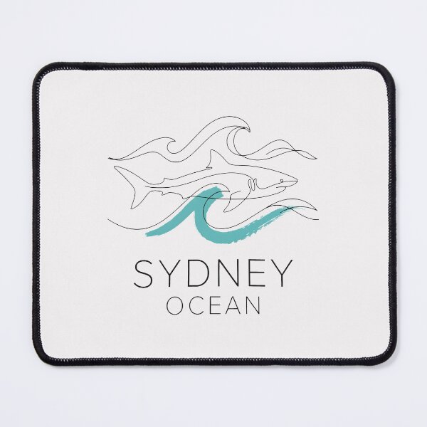 Item preview, Sydney Ocean Minimalist Shark Continuous Line Art with Teal Wave Accent designed and sold by SplashTastic.