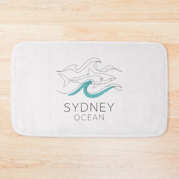 Item preview, Sydney Ocean Minimalist Shark Continuous Line Art with Teal Wave Accent designed and sold by SplashTastic.