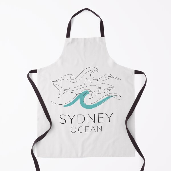 Item preview, Sydney Ocean Minimalist Shark Continuous Line Art with Teal Wave Accent designed and sold by SplashTastic.
