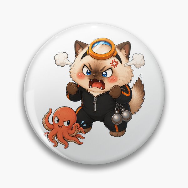 Item preview, KOREA HAENAM - Cute Chibi Ragdoll Cat Angry Octopus Sticker designed and sold by KOREA-HAENAM.