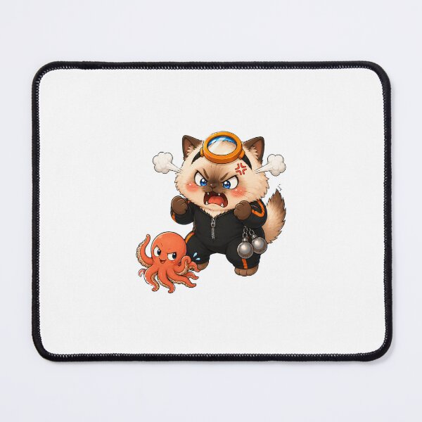 Item preview, KOREA HAENAM - Cute Chibi Ragdoll Cat Angry Octopus Sticker designed and sold by KOREA-HAENAM.