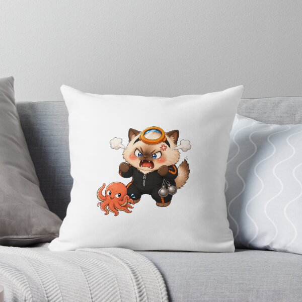 Item preview, KOREA HAENAM - Cute Chibi Ragdoll Cat Angry Octopus Sticker designed and sold by KOREA-HAENAM.
