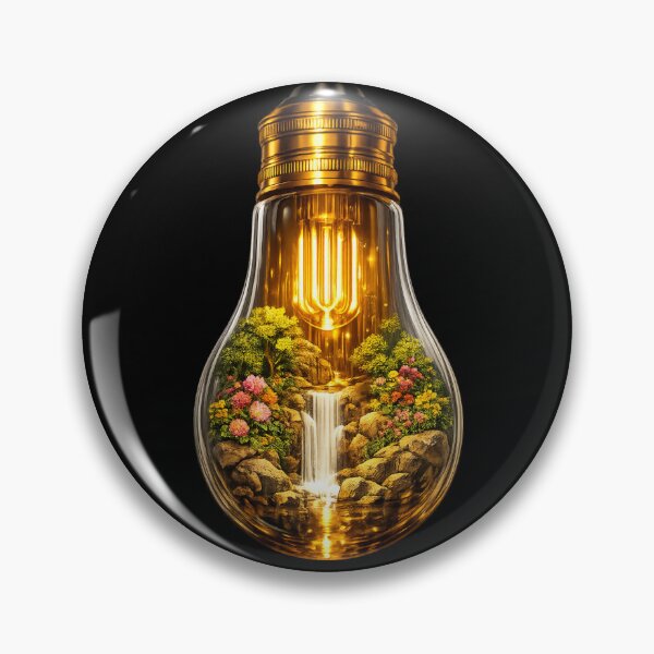 Item preview, World Within Light — Nature Bulb Waterfall Surreal Art Print designed and sold by ArtoryWorks.
