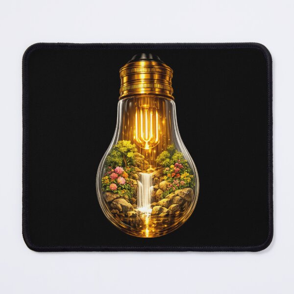 Item preview, World Within Light — Nature Bulb Waterfall Surreal Art Print designed and sold by ArtoryWorks.