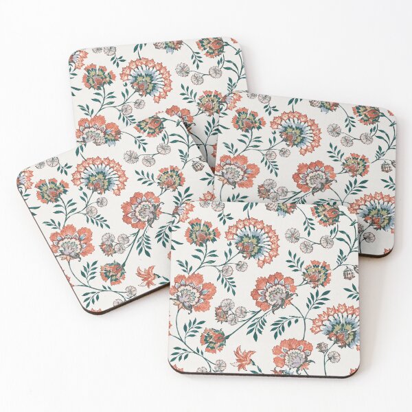Item preview, Vintage Coral & Teal Floral Chintz Seamless Pattern | Elegant Botanical Garden Design designed and sold by Ioanna-Studio.