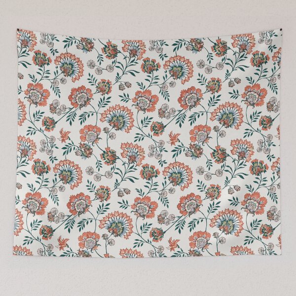 Item preview, Vintage Coral & Teal Floral Chintz Seamless Pattern | Elegant Botanical Garden Design designed and sold by Ioanna-Studio.