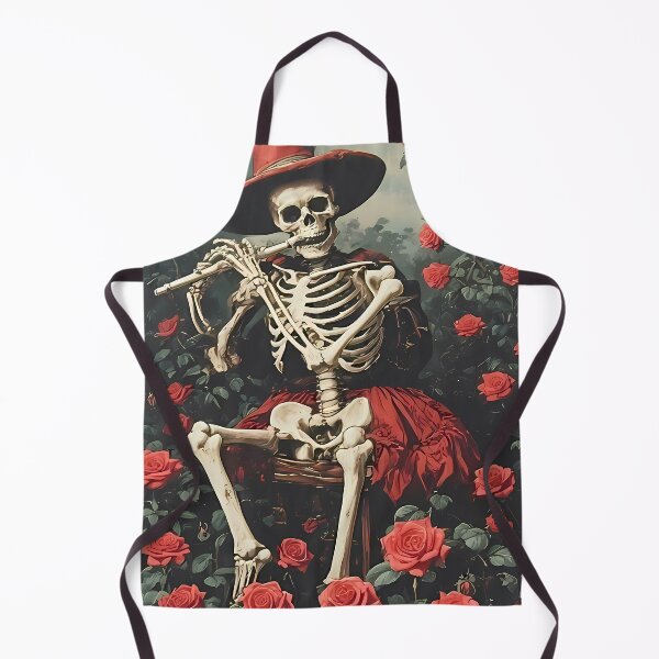 Item preview, Flute Playing Skeleton Witch with Roses designed and sold by Art-Arcade6.
