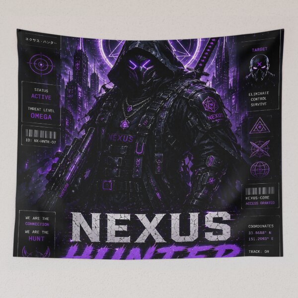 Item preview, Nexus Hunter - Cyberpunk Elite Mercenary Techwear Warrior Art designed and sold by RiteshCenter.