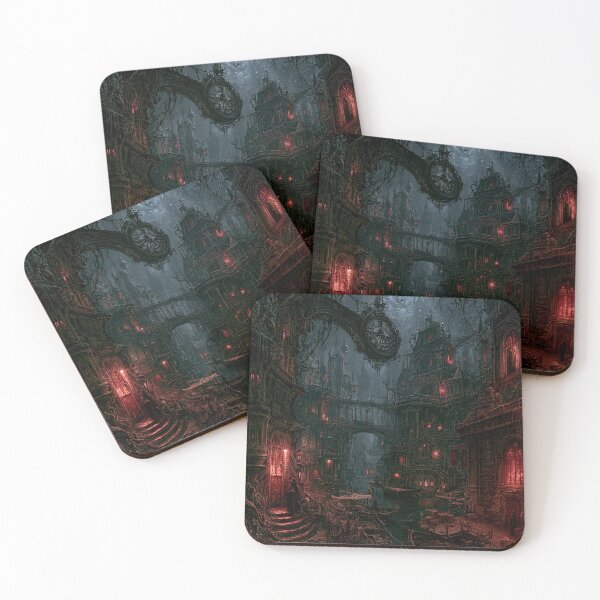 Item preview, Velmoor: The Open Exchange | Dark Fantasy Drowned Market Gothic Art Print designed and sold by Opetis.