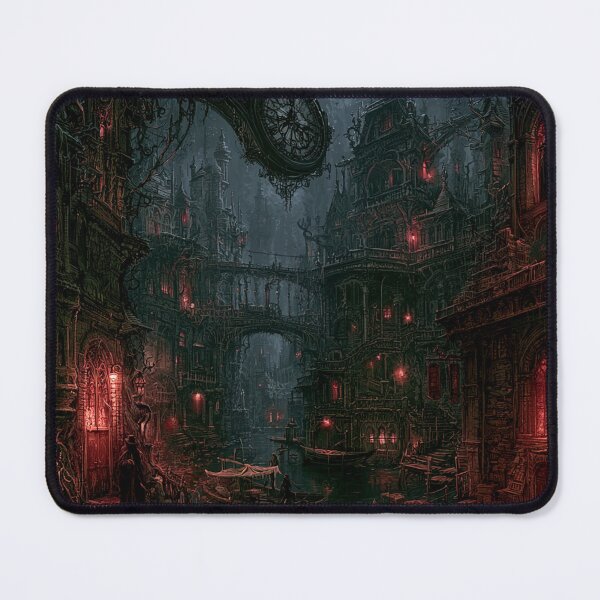 Item preview, Velmoor: The Open Exchange | Dark Fantasy Drowned Market Gothic Art Print designed and sold by Opetis.