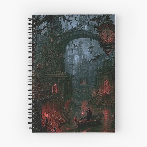 Item preview, Velmoor: The Plague Passage | Dark Fantasy Gothic Plague Doctor Canal Art Print designed and sold by Opetis.