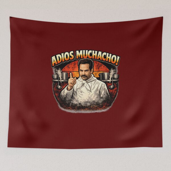 Item preview, Adios Muchacho! Funny Soup Shop Parody Retro Food Quote Design designed and sold by RockyLambda.