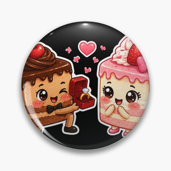 Item preview, Kawaii Cake Couple Proposal Sticker designed and sold by Tinytreatstudio.