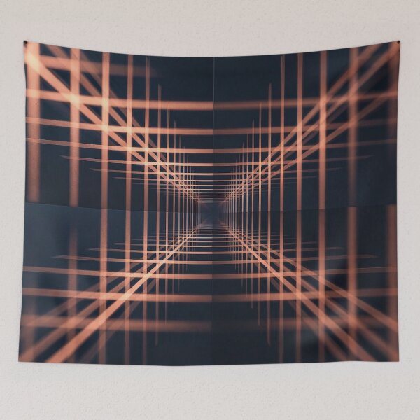 Item preview, Dark Navy Copper Glowing Grid Lines designed and sold by IntelliMindDesigns.