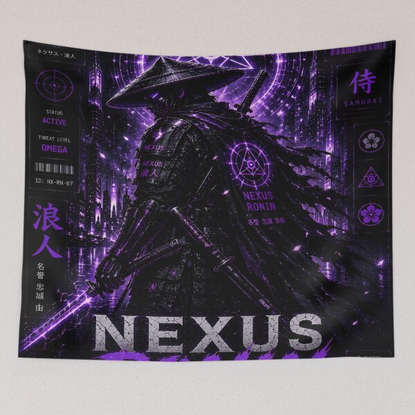 Item preview, Nexus Ronin - Cyberpunk Rogue Samurai Mecha Knight Art designed and sold by RiteshCenter.