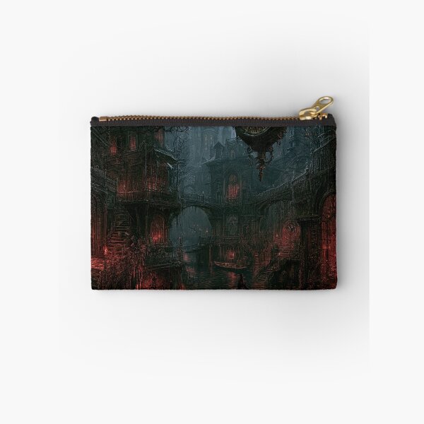 Item preview, Velmoor: The Suspended Face | Dark Fantasy Ornate Gothic Clock Canal Art Print designed and sold by Opetis.