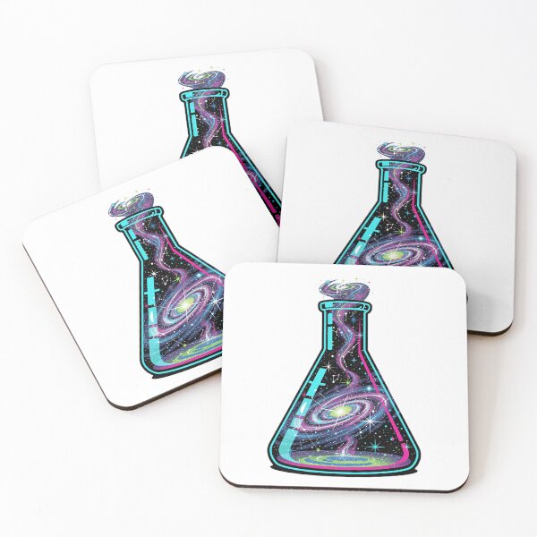 Item preview, Cosmic Galaxy Chemistry Flask - Space Potion Nebula Sticker designed and sold by Chaoscience.