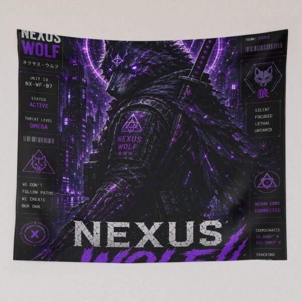 Item preview, Nexus Wolf - Cyberpunk Cybernetic Werewolf Tactical Ninja Art designed and sold by RiteshCenter.