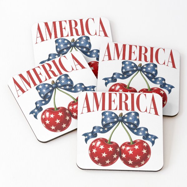 Item preview, Patriotic Stars Cherries Ribbon designed and sold by wesdesignshop.