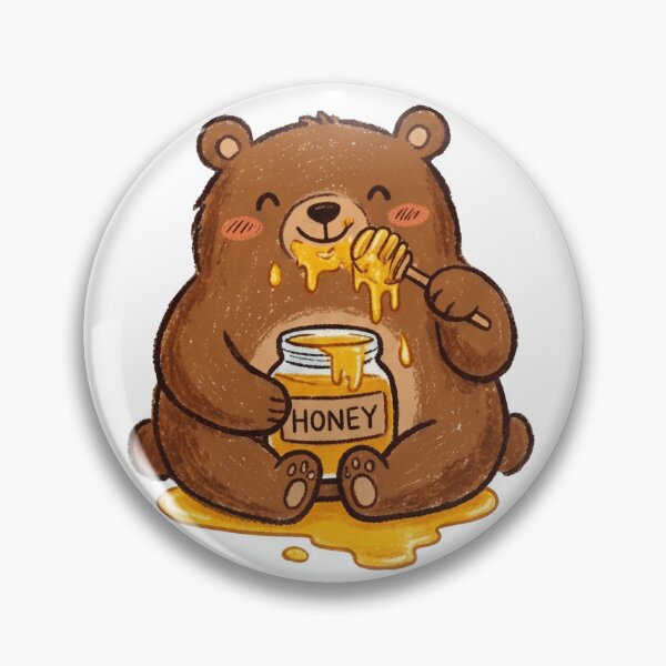 Item preview, Cute Teddy Bear Eating Sweet Honey Jar Illustration designed and sold by TaiwanMemory.