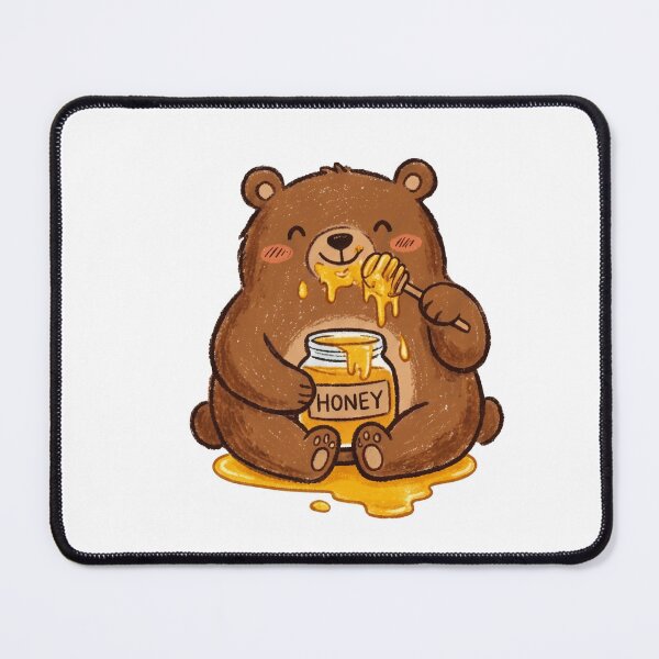 Item preview, Cute Teddy Bear Eating Sweet Honey Jar Illustration designed and sold by TaiwanMemory.