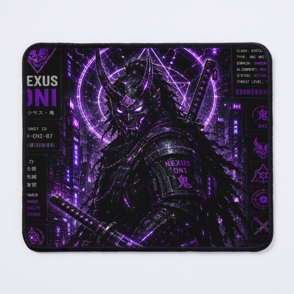 Item preview, Nexus Oni - Cyberpunk Futuristic Demon Mecha Samurai Art designed and sold by RiteshCenter.