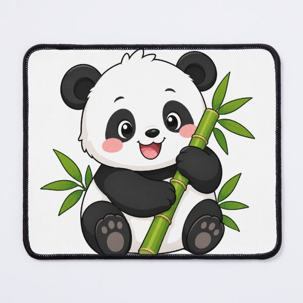 Item preview, : Cute Panda With Bamboo Cartoon Art designed and sold by StickersHul.