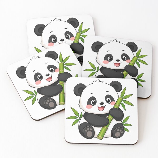 Item preview, : Cute Panda With Bamboo Cartoon Art designed and sold by StickersHul.