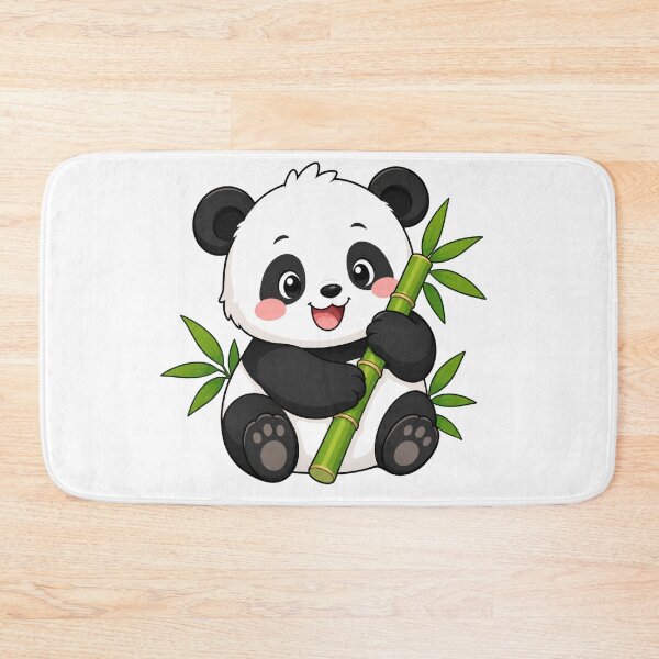Item preview, : Cute Panda With Bamboo Cartoon Art designed and sold by StickersHul.