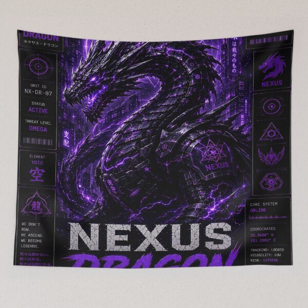 Item preview, Nexus Dragon - Cyberpunk Futuristic Leviathan Mecha Kaiju Art designed and sold by RiteshCenter.
