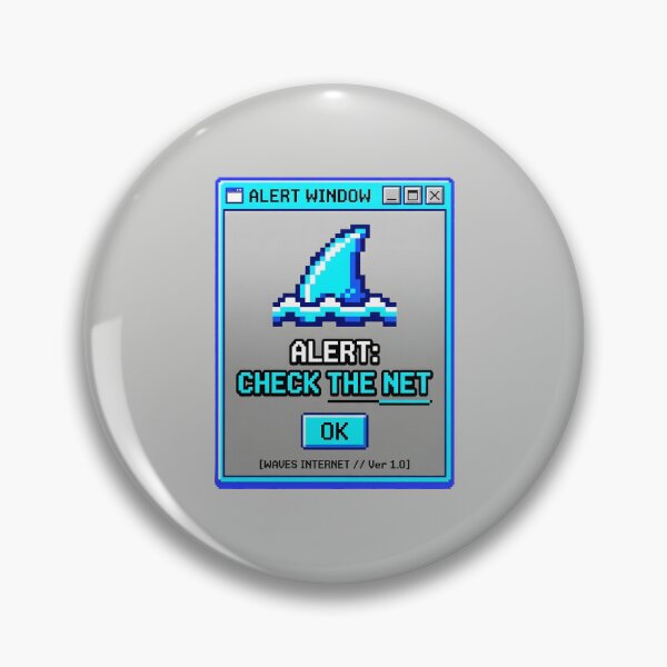 Item preview, Check The Net Pixel Alert with Retro Computer Window and Shark Fin Graphic designed and sold by SplashTastic.