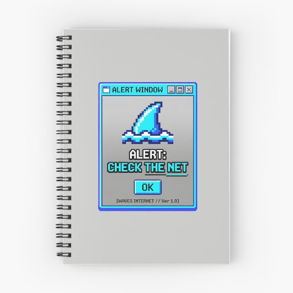 Item preview, Check The Net Pixel Alert with Retro Computer Window and Shark Fin Graphic designed and sold by SplashTastic.