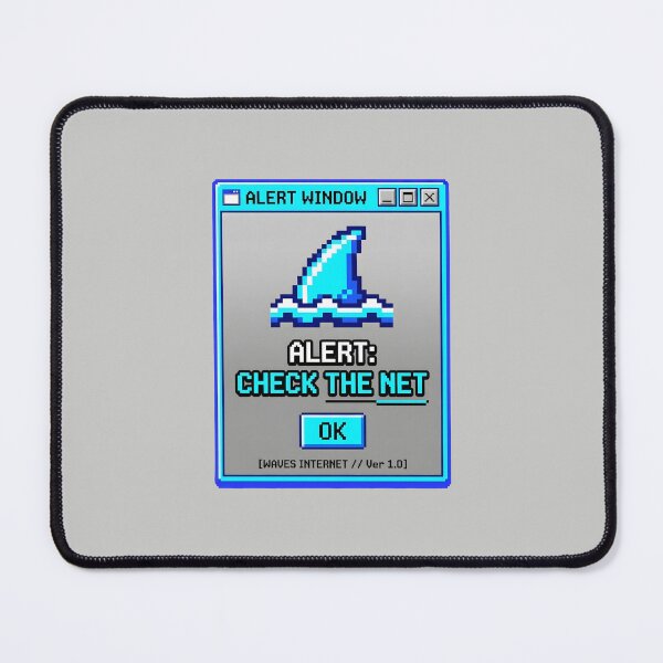 Item preview, Check The Net Pixel Alert with Retro Computer Window and Shark Fin Graphic designed and sold by SplashTastic.
